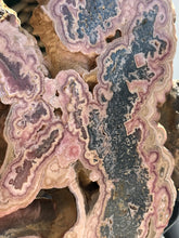 Load image into Gallery viewer, ‘Julienne’ High Grade Rhodochrosite Slab on Stand #2
