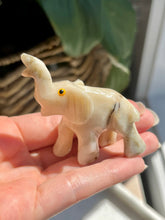 Load image into Gallery viewer, Cream-White Jasper Elephant Carving #2
