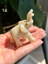 Load image into Gallery viewer, Cream-White Jasper Elephant Carving #2

