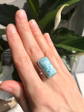 Load image into Gallery viewer, AAA Grade Larimar Adjustable Silver Ring 11
