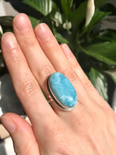Load image into Gallery viewer, AAA Grade Larimar Adjustable Silver Ring 06
