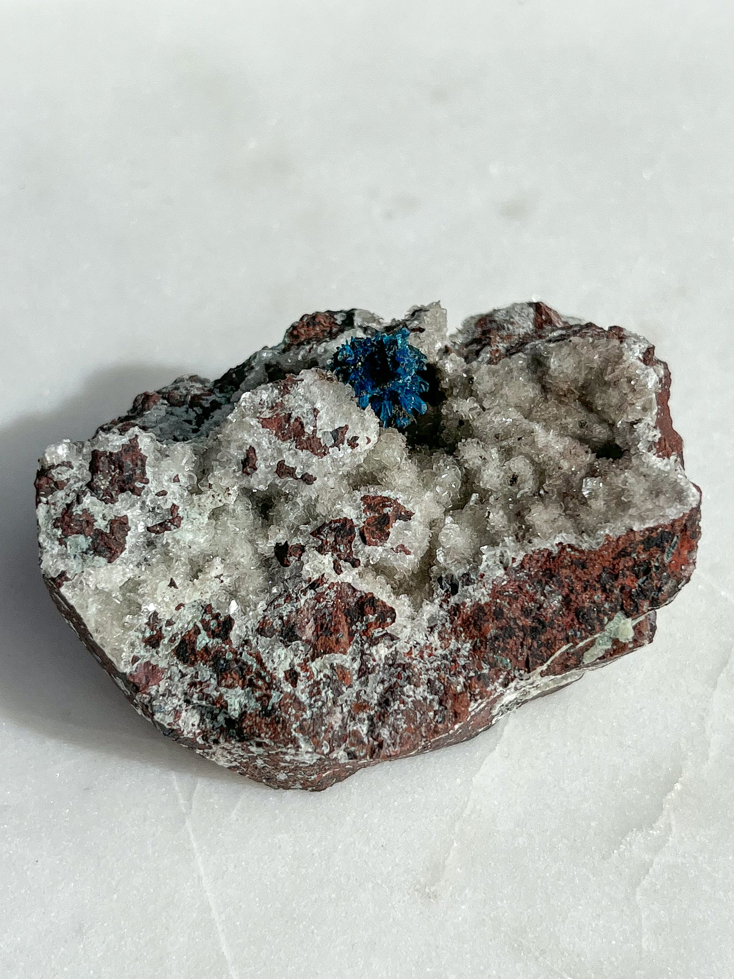 Pentagonite x Cavansite Specimen on Zeolite-Basalt Matrix #70