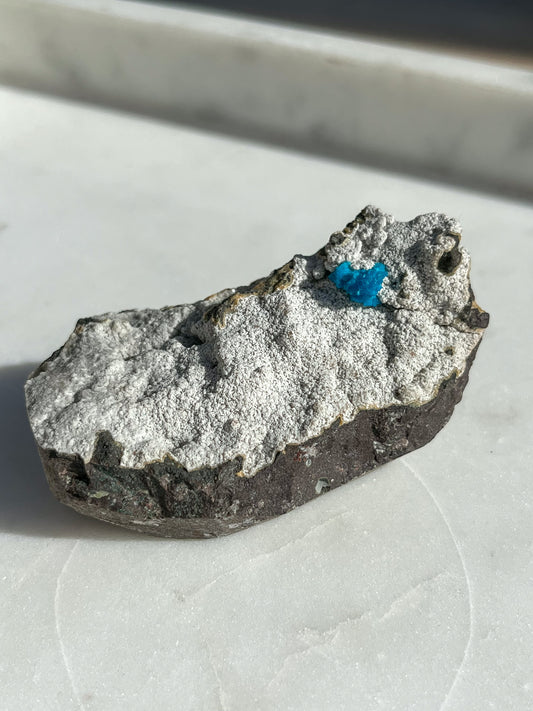 Cavansite Specimen on Zeolite-Basalt Matrix #22