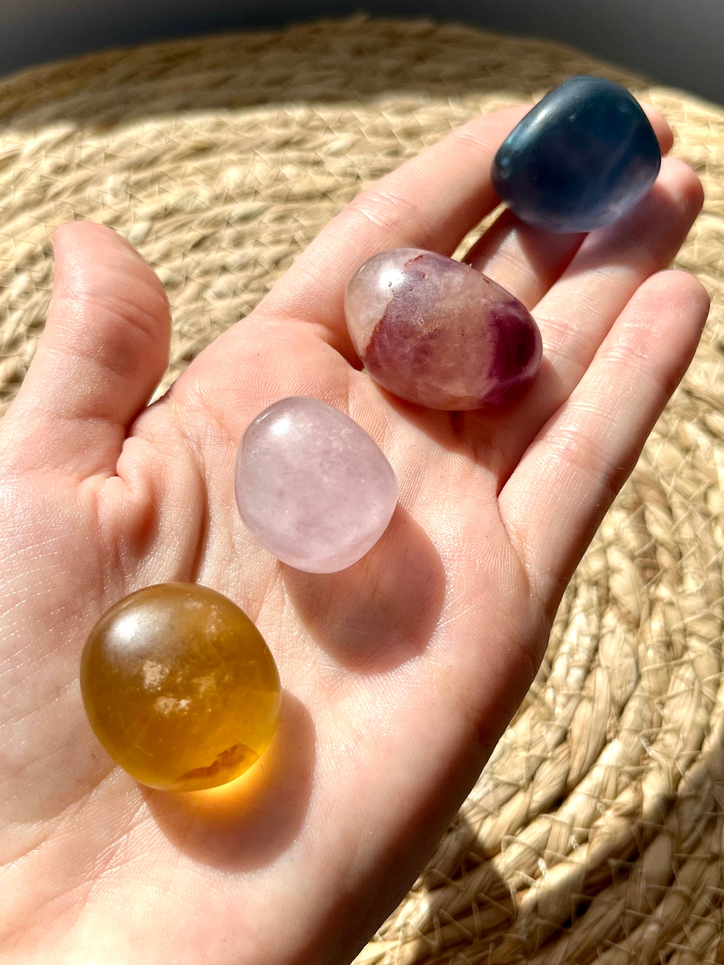 Multicolour Fluorite Tumbled Stone